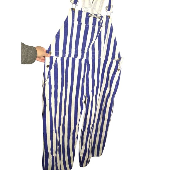 Game Bibs Overalls Blue White Adult Sz 2XL Tailgate Game Day Football Sports - Picture 4 of 13